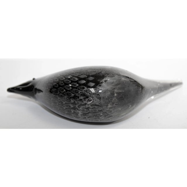 Vintage Murano Art Glass Black Bird Mid Century Modern 1960's For Sale - Image 12 of 13