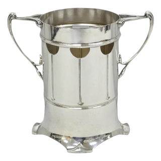 Roberts and Belk Art Nouveau Silver Plated Champagne Chiller Wine Bottle Coaster For Sale