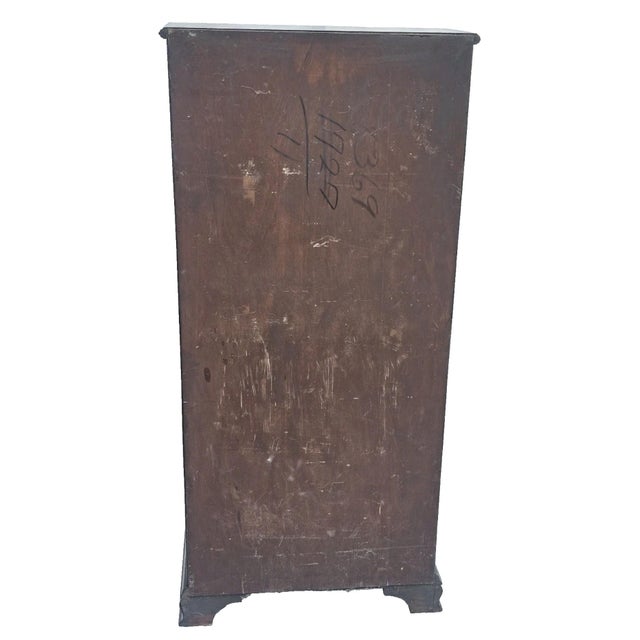 Small Narrow Mahogany Chippendale Bookcase W/ Pierced‑Side Shelves 1940s For Sale - Image 18 of 18