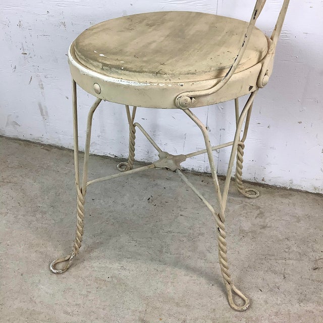 Vintage Wrought Iron Ice Cream Parlor Chair For Sale - Image 11 of 12