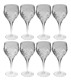 1980s Royal Doulton Crystal Water Goblets Arden Pattern - Set of 8
