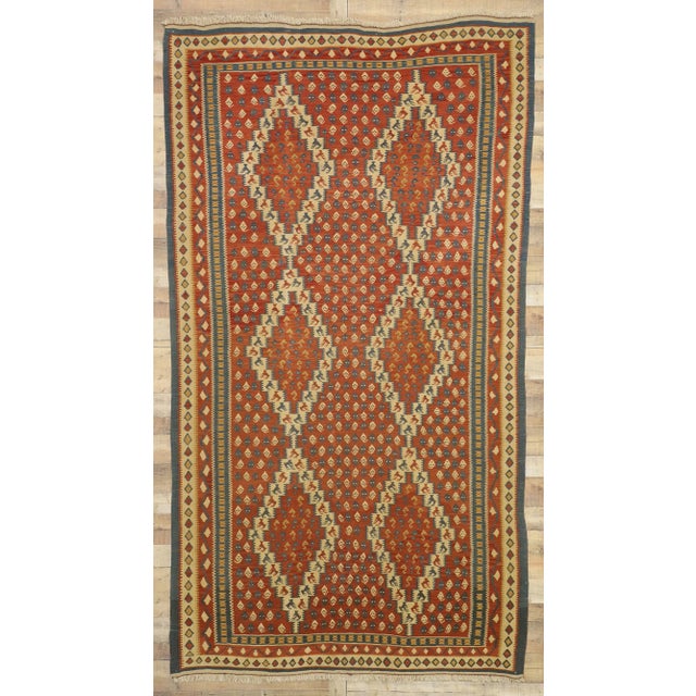 Brick Red Vintage Persian Kilim Rug - 06'06 X 11'09 For Sale - Image 8 of 8