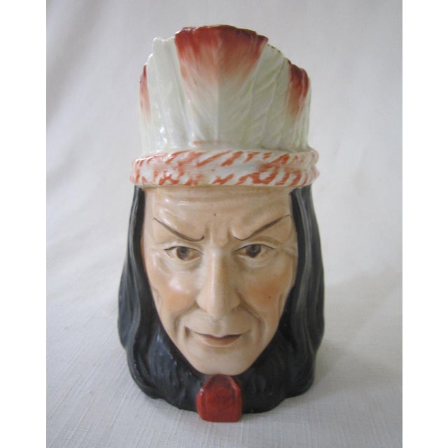 Vintage German porcelain Toby Mug. Stamped on the base with a makers mark and marked "Germany". It measures 6.25"H x 6.5"D...