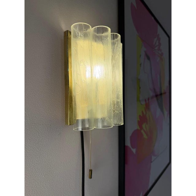 Wall Lamp in Frosted Glass and Brass from Doria, 1960s For Sale - Image 9 of 11