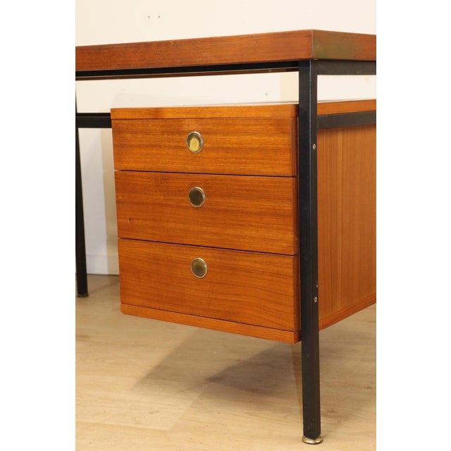 Vintage Teak and Metal Desk, 1960s For Sale - Image 12 of 18