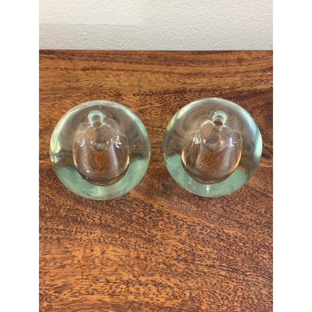 1960s Swedish Blown Glass Bud Vases, Pair, Scandinavian Modern For Sale In Miami - Image 6 of 7