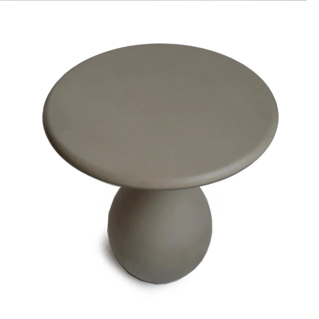 Contemporary Outdoor Modern Cement Mixed Drop Side Table For Sale - Image 3 of 7