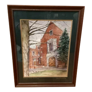 Jack Simmering (1935-2013)Architectural Watercolor Painting “Morgan Park Academy“