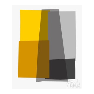 Yellow and Gray Collage Fine Art Print 20" X 24" by Liz Roache For Sale