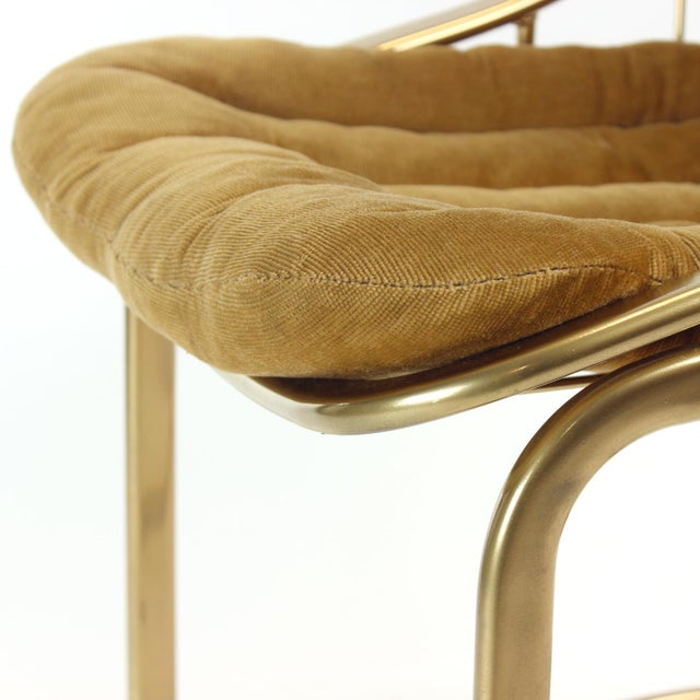 Vintage Italian Metal Chair in Gold, Italy, 1970s For Sale - Image 4 of 14