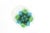 Width: 6.25 inches Height: 1.25 inches Mid century art glass bowl with overlapping blue and green petals and lots of...