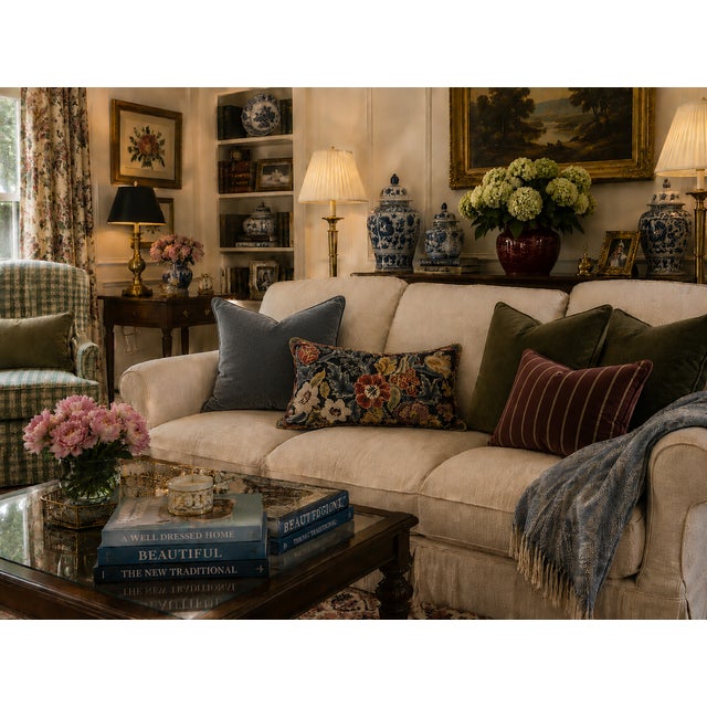 Victorian Orvieto Floral Tapestry Needlepoint Decorative Pillow For Sale - Image 3 of 17