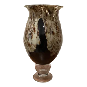 Late 20th Century Hand Blown Murano Style Art Glass Vase