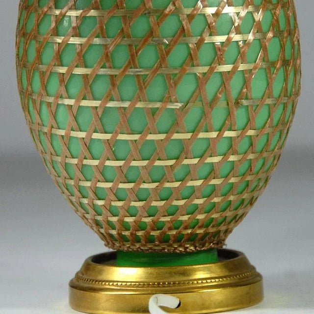 French Glass Table Lamp, 1950s For Sale - Image 4 of 10