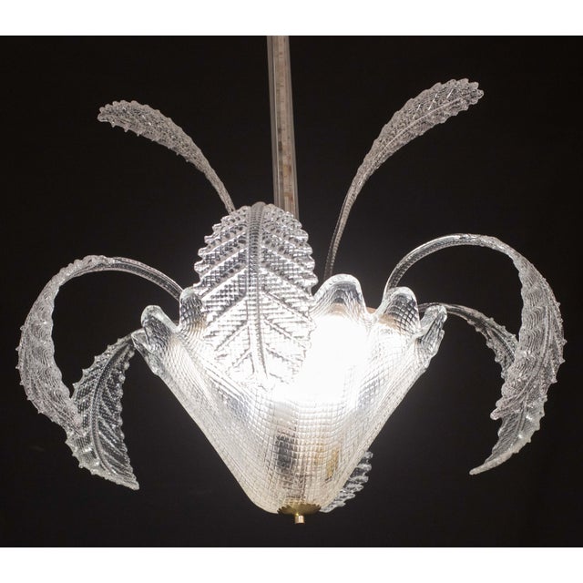 Transparent Art Decò, Barovier & Toso Chandelier, Murano Glass, 1950s For Sale - Image 8 of 12
