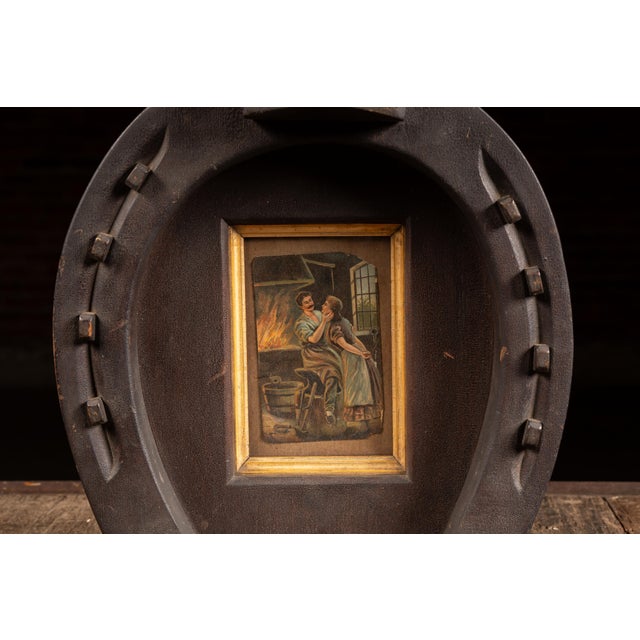 Mid 20th Century Folk Art Horseshoe Blacksmith Romance Wall Art For Sale - Image 4 of 7