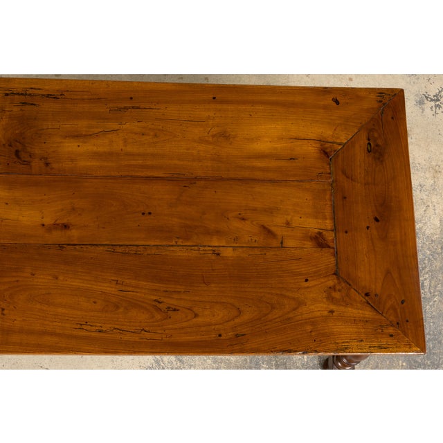 Wood Antique Late 19th Century French Provincial Fruitwood Dining Table For Sale - Image 7 of 18