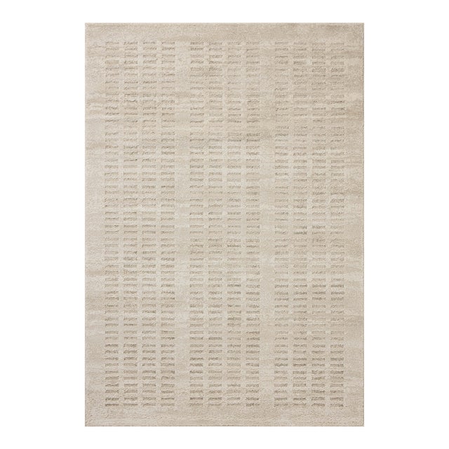 Amber Lewis x Loloi Monty Ivory / Beige 18" x 18" Sample Rug For Sale