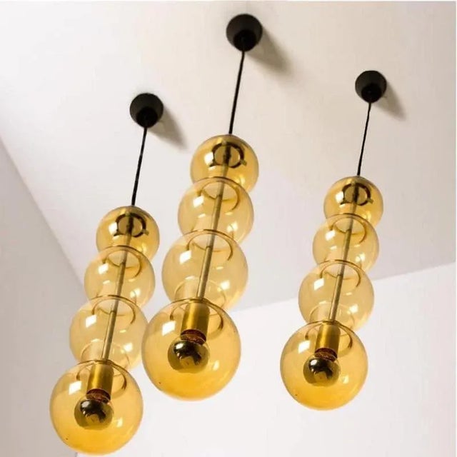 Glass Amber Pendant Light, 1960s For Sale - Image 12 of 13