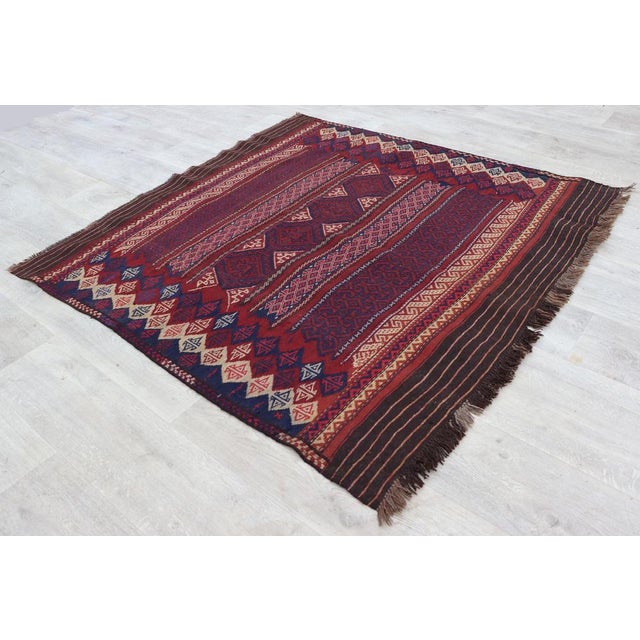 Vintage Handwoven Sofreh Kilim, 1920s For Sale - Image 3 of 14