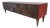 1990s Custom 11 Drawer Credenza in Red with Brushed Steel Doors and Black Glass Top For Sale