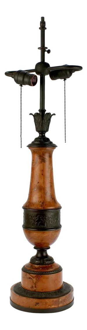Art Deco Austrian B. Altman & Co. Bronze & Rouge Marble Lamp Retailed