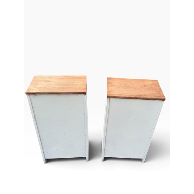 Vintage Handmade Solid Wood Walnut & Ivory Nightstands, Pair For Sale - Image 10 of 10