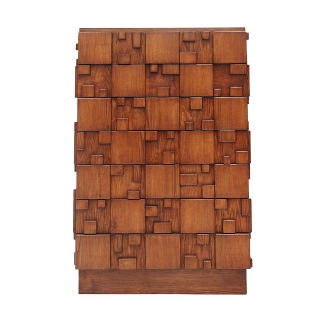 Brutalist Wooden Chest of Drawers, Italy, 2010s For Sale - Image 6 of 11
