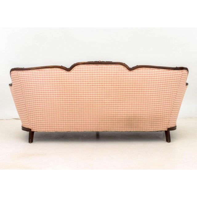 Beige Louis XV Style Floral Upholstered Three-Seat Sofa For Sale - Image 8 of 8