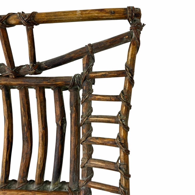 Vintage Square Bamboo Tray, Trivet For Sale - Image 4 of 7