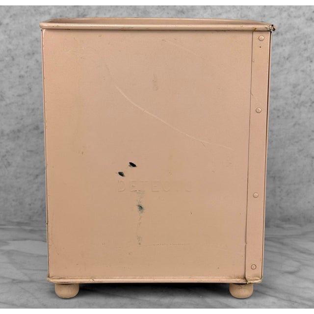 Mid 20th Century Mid-Century Pink Vinyl & Aluminum Trash Can Wastebasket For Sale - Image 5 of 9
