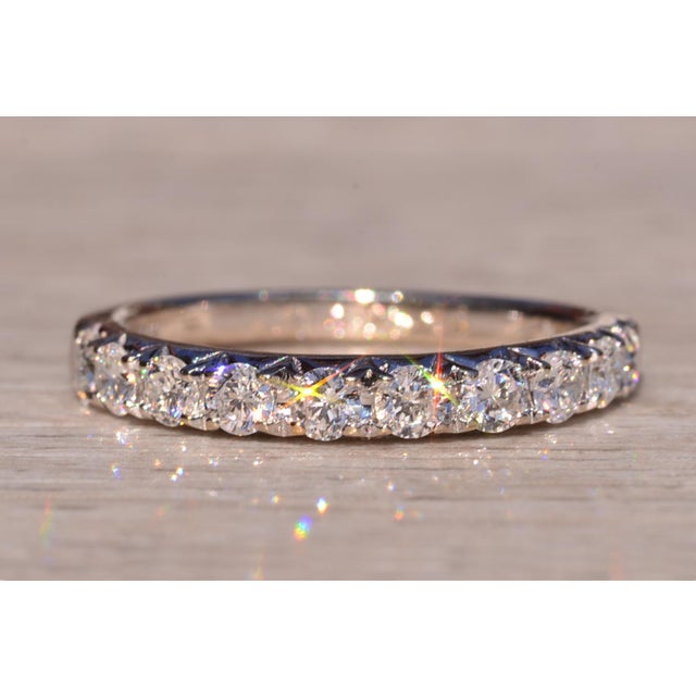 Contemporary The 9th Street: French Set Natural Diamond Band in White Gold For Sale - Image 3 of 10