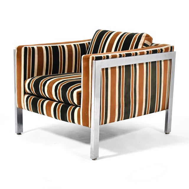 Milo Baughman Style Lounge Chair For Sale - Image 4 of 8