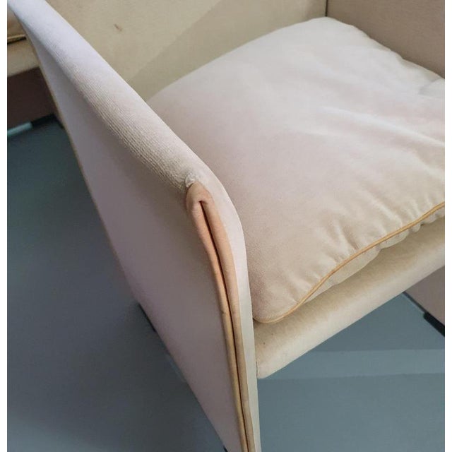 Set (6) by mario bellini 401 break chairs for cassina, 1990s velvet hardly used length 59 cm height 84 cm depth 49 cm...