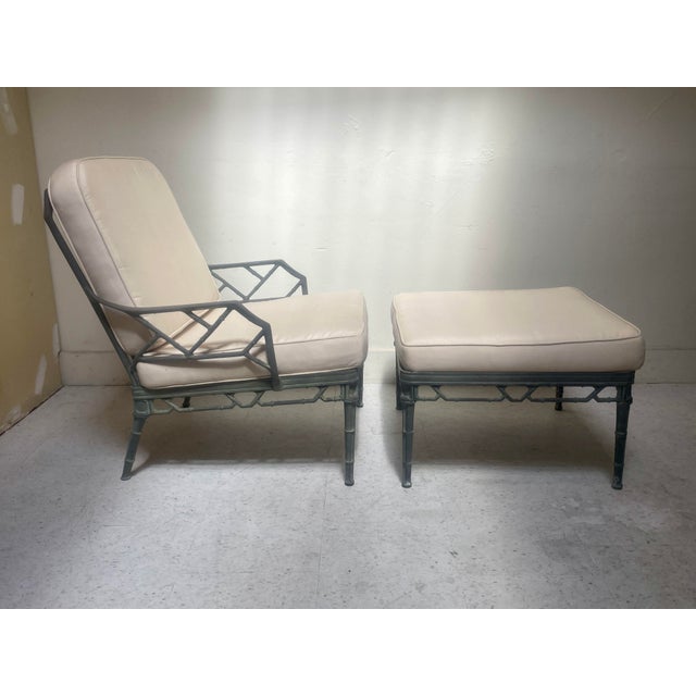 Vintage Lounge Chairs and Ottoman Set of 3 Pieces - Attributed to Brown Jordan Calcutta For Sale In Los Angeles - Image 6 of 10