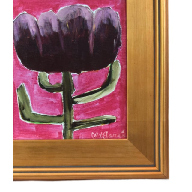 Colorful impressionist abstract of a flower on stretched artist canvas. Signed by the talented artist "Franccesca Garcia"...