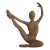 2001 Terracotta Sculpture On Wood Base Of A Ballerina Dancer Stamped AMR For Sale