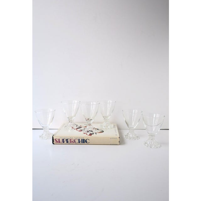 Midcentury Modern Champagne or Cocktail Flutes Glasses, Bubble Base, Set of 6 For Sale - Image 4 of 5