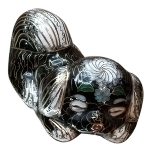 Gorgeous Asian Cloisonne Sleeping Dog Figurine