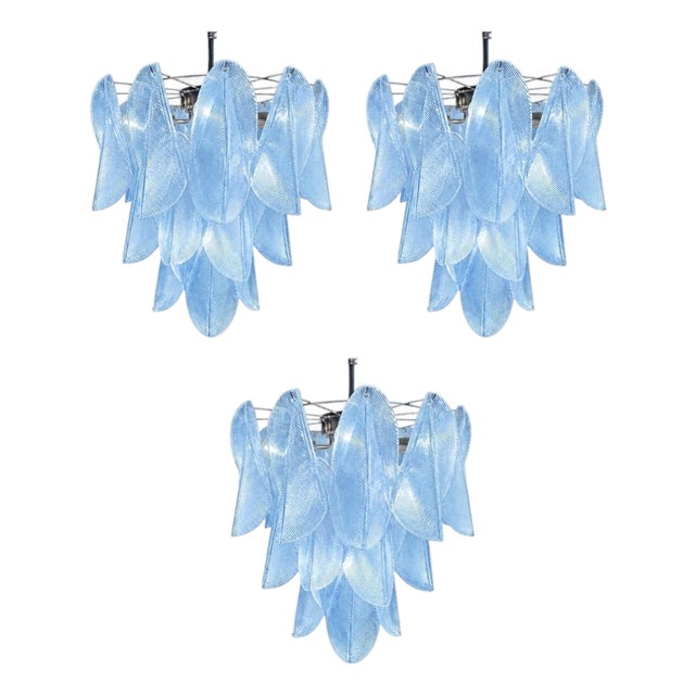 Italian Murano Glass Chandeliers, 1970s, Set of 3 For Sale