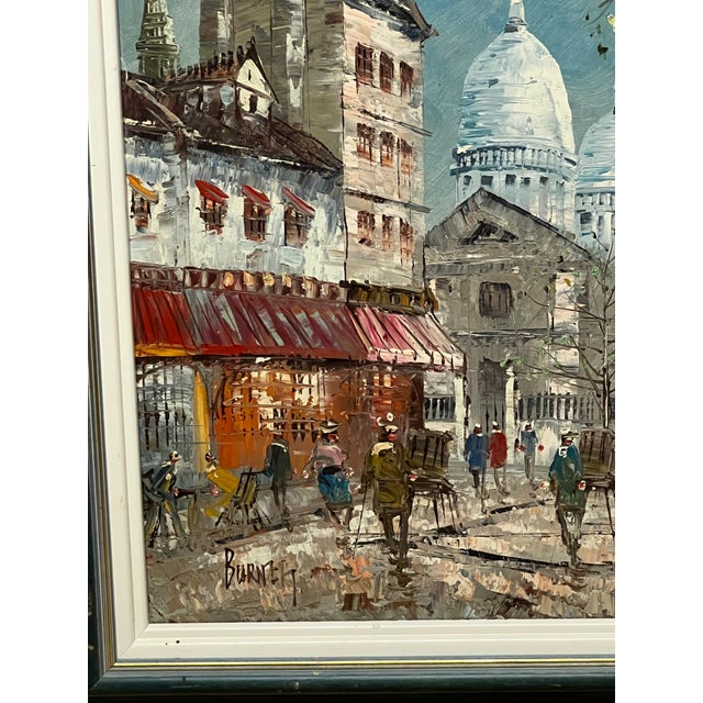 Early 20th Century Vintage Original Oil Painting of Paris Signed For Sale - Image 5 of 5