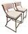 Ballard Designs Allister Upholstered Metal Bar Stools - A Pair For Sale