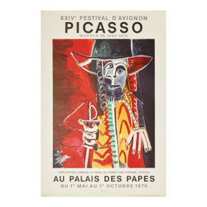 After Pablo Picasso (Spanish, 1881-1973), Exhibition Poster Lithograph Palais Des Papes 1970