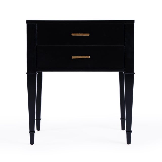 2020s Kai 24 in. W Rectangular Wood 2 Drawer End Table, Black Licorice For Sale - Image 5 of 9