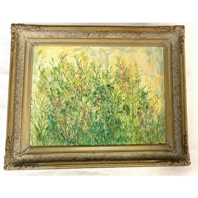 Original Impressionist Field of Flowers Oil Painting on Canvas, Signed and Framed For Sale - Image 14 of 15