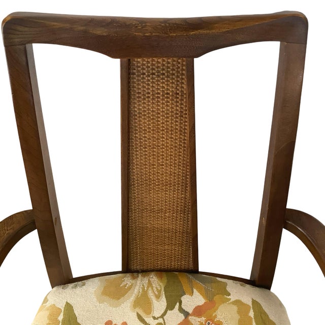 Set of 6 Sculptural Mid-Century Cane-Back Dining Chairs, Walnut For Sale - Image 15 of 18