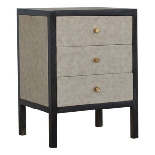 Faux Leather Wrapped Bedside Table For Sale