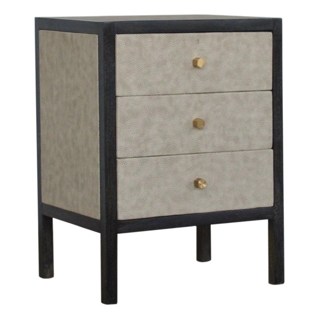 Faux Leather Wrapped Bedside Table For Sale