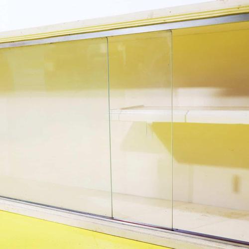 Wall-Mounted Wooden Display Cabinet with Sliding Glass Doors For Sale - Image 6 of 9