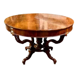 19th Century Italian Carved Walnut Center Table